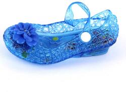Zibra Balerini de copii, perforati, cu bareta si decorati cu floare F113-BLUE (F113-BLUE)
