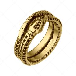  BALCANO - Serpent / Kígyó alakú nemesacél gyűrű 18K arany bevonattal / 62 mm