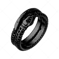 BALCANO - Serpent / Kígyó alakú nemesacél gyűrű fekete PVD bevonattal / 60 mm