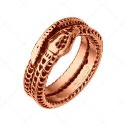BALCANO - Serpent / Kígyó alakú nemesacél gyűrű 18K rozé arany bevonattal / 54 mm
