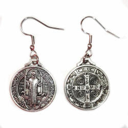 Maria King Jézus és Szentírás fülbevaló, ezüst színű (STM-1505-f)