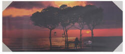Pictorul Fericit Tablou dreptunghiular Tree Sunset, iluminare cu 5 leduri, 30x70x1, 5, Pictorul Fericit