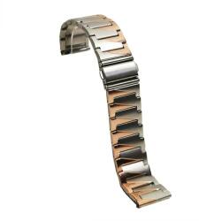 Bratara de ceas bicolora argintiu cu auriu-roze din otel inoxidabil 22mm (WZ5355)