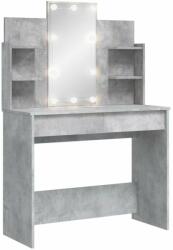  Vidaxl betonszürke fésülködőasztal LED-del 96 x 40 x 142 cm 837895
