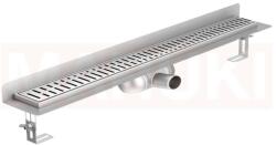 ACO Rigola de dus din inox ACO ShowerDrain C cu flansa perete, gratar Wave, lungime 1185mm, h=69mm