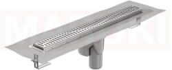 ACO Rigola de dus din inox ACO ShowerDrain M+ cu flansa orizontala, gratar Wave, lungime 700mm, h=140mm