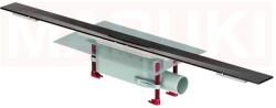 ACO Rigola de dus modulara ACO ShowerDrain S+ cu inaltime standard, flansa textila, gratar Plate din inox, finisaj negru, lungime 1000mm