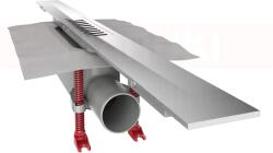 ACO Rigola de dus modulara ACO ShowerDrain S+ cu inaltime standard, flansa textila, gratar Stripes din inox, lungime 900mm