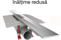 ACO Rigola de dus modulara ACO ShowerDrain S+ cu inaltime redusa, flansa textila, gratar Stripes din inox, lungime 900mm