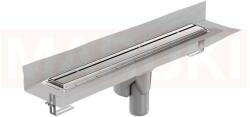 ACO Rigola de dus din inox ACO ShowerDrain M+ cu flansa perete, gratar Stripe, lungime 900mm, h=140mm