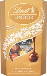 Lindor Lindt Lindor tejcsokoládé-tejcsokoládé mogyoródarabokkal-fehér- és keserű csokoládé praliné 337 g