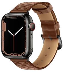 HOCO Apple Watch Series 9 41mm wa18 pótszíj (egyedi méret, szilikon, bőr hatású, állítható, 3d rombusz minta) barna (WA18_BROWN)