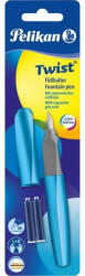 Pelikan Stilou Pelikan twist Frosted Blue, Cu Grip Ergonomic, 2 Rezerve Albastre (811262)