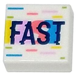 LEGO® 3070bpb249c1 - LEGO fehér csempe 1 x 1 méretű, 'FAST' felirattal (3070bpb249c1)