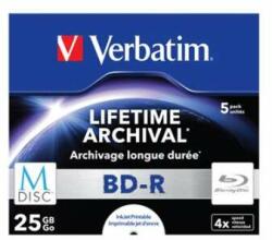 Verbatim BD-R BluRay disc, arhivare, imprimabil, M-DISC, 25GB, 4x, 1 disc, cutie standard, VERBATIM (43823)