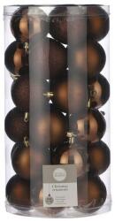Christmas Gifts Karácsonyfa függődísz gömbök, törhetetlen, 30 db, 6 cm, barna (XEH25220257)