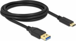 Delock 84004 SuperSpeed USB Type-A apa - USB Type-C 3.2 Gen 2 Adat és töltő kábel - Fekete (2m) (DELOCK84004)