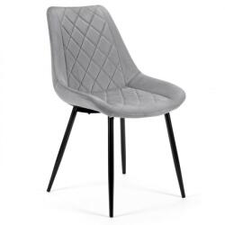 AKORD 4x Welurowe krzesło tapicerowane pikowane SJ. 0488 Szare (CSJ.0488-GR)