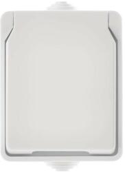 EMOS Priză simplă cu împământare, capac de protecție, albă IP54 71937