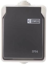 EMOS Priză de perete, gri-negru, IP54 71034 (3104139700)