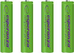 Esperanza Baterie reîncărcabilă NI-MH AAA 1000mAh 4 bucăți, verde (EZA102G)