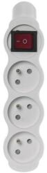 EMOS Multipriză electrică 3 prize cu întrerupător, alb 72010