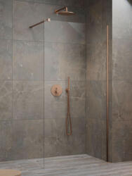 Radaway Modo New II Walk-in 80 cm zuhanyfal, átlátszó üveg, szálcsiszolt réz profil 389084-93-01 (389084-93-01)