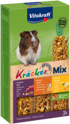 Vitakraft Kracker Mix - Triplu baton cu miere, fructe și lămâie pentru porcușori de guineea (3 x 56 g) 168 g