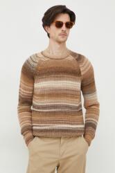 Benetton gyapjú pulóver férfi, barna - barna S