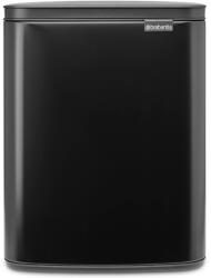 Brabantia Bo Waste Bin hulladékgyűjtő felnyitható, Soft-Close fedéllel, műanyag tartály, 12L - C méret, acél, matt fekete - 230363 (230363)