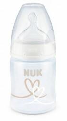 Nuk First Choice Plus Hőfokjelzős cumisüveg 150 ml 0-6 hó fehér, szívek