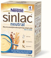 Nestlé Sinlac Neutral Rizs- és szentjánoskenyérmag alapú pép édes íz nélkül 650 g 4 hó+
