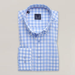 Willsoor Férfi klasszikus ing világoskék-fehér kockás mintával 15488