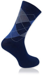 Willsoor Férfi sötétkék zokni kétszínű kockás mintával 15168