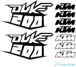 KTM Duke 200 díszes matrica szett