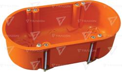 TRACON Doză ghips-carton de aparataj, dublă, fără capac, portocaliu 140×65×45mm (GD71D)