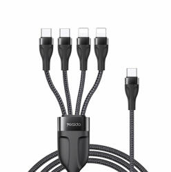 YESIDO Cablu USB C 4 in 1 la 2 porturi tip C si 2 porturi lightning , 1.2m, 4A , negru