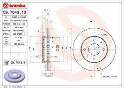 BREMBO Disc frana BREMBO 09.7043. 11 - centralcar