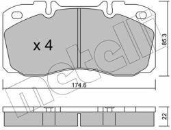 METELLI set placute frana, frana disc METELLI 22-0268-0