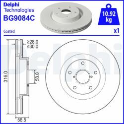 DELPHI Tarcza Ham. Przod - centralcar - 284,96 RON