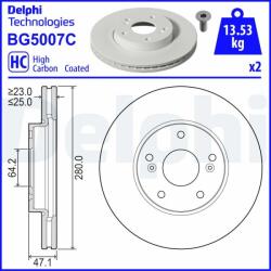 DELPHI Disc frana DELPHI BG5007C - centralcar