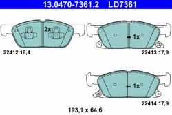 ATE set placute frana, frana disc ATE 13.0470-7361.2