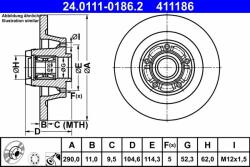 ATE Disc frana ATE 24.0111-0186.2 - centralcar