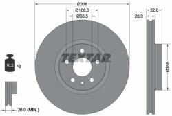 TEXTAR Disc frana TEXTAR 92162305 - centralcar