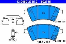 ATE set placute frana, frana disc ATE 13.0460-2715.2 - centralcar