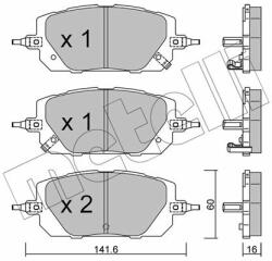 METELLI set placute frana, frana disc METELLI 22-1295-0