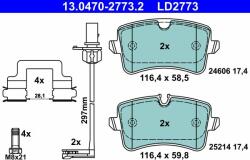 ATE set placute frana, frana disc ATE 13.0470-2773.2 - centralcar