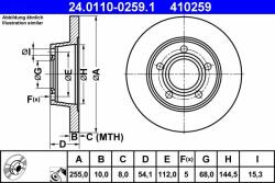 ATE Disc frana ATE 24.0110-0259.1 - centralcar