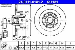 ATE Disc frana ATE 24.0111-0181.2 - centralcar