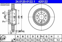 ATE Disc frana ATE 24.0120-0122.1 - centralcar